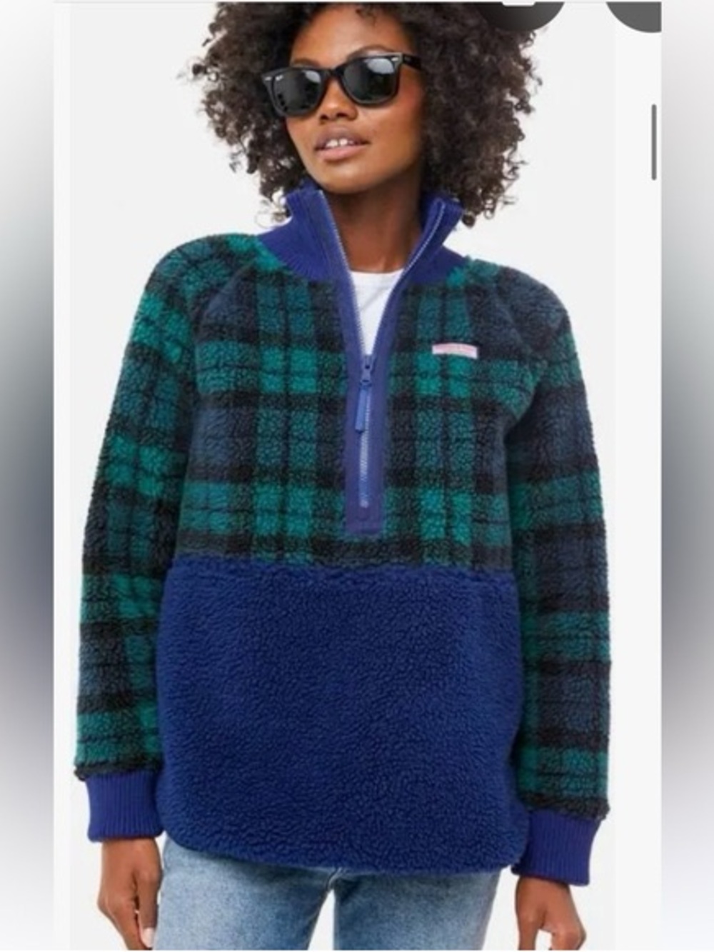 Vineyard Vines Blackwatch Sherpa Pullover | size M